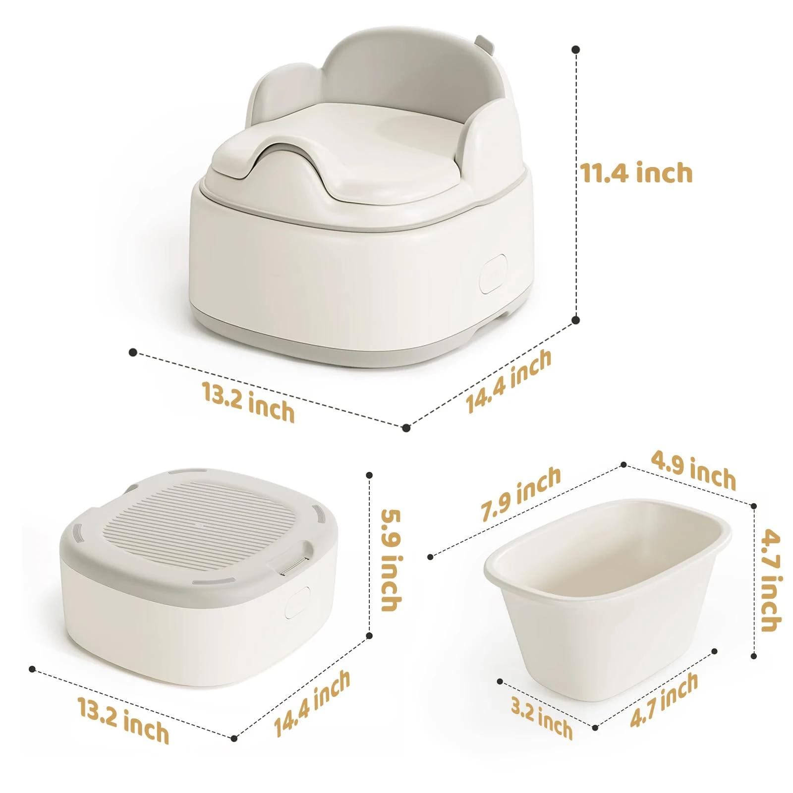 Ensemble de pot pour l'apprentissage de la propreté pour bébé 3 en 1 - Siège de pot avec marchepied