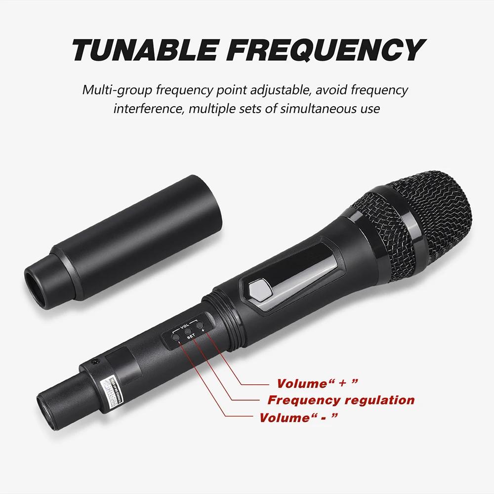 Système de microphone sans fil UHF Debra Audio - 2 micros portatifs rechargeables pour karaoké, scèn