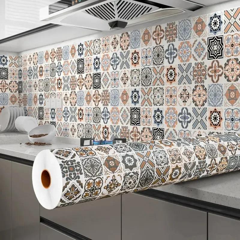 Autocollants muraux pour meubles De cuisine, 40cm, résistants à l'huile, Papel De Parede auto-adhési