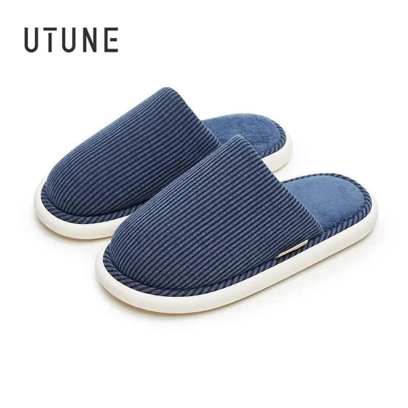 UTUNE-Pantoufles d'NikChaudes et Simples en Peluche pour Homme et Femme, Chaussures de Maison, Non A