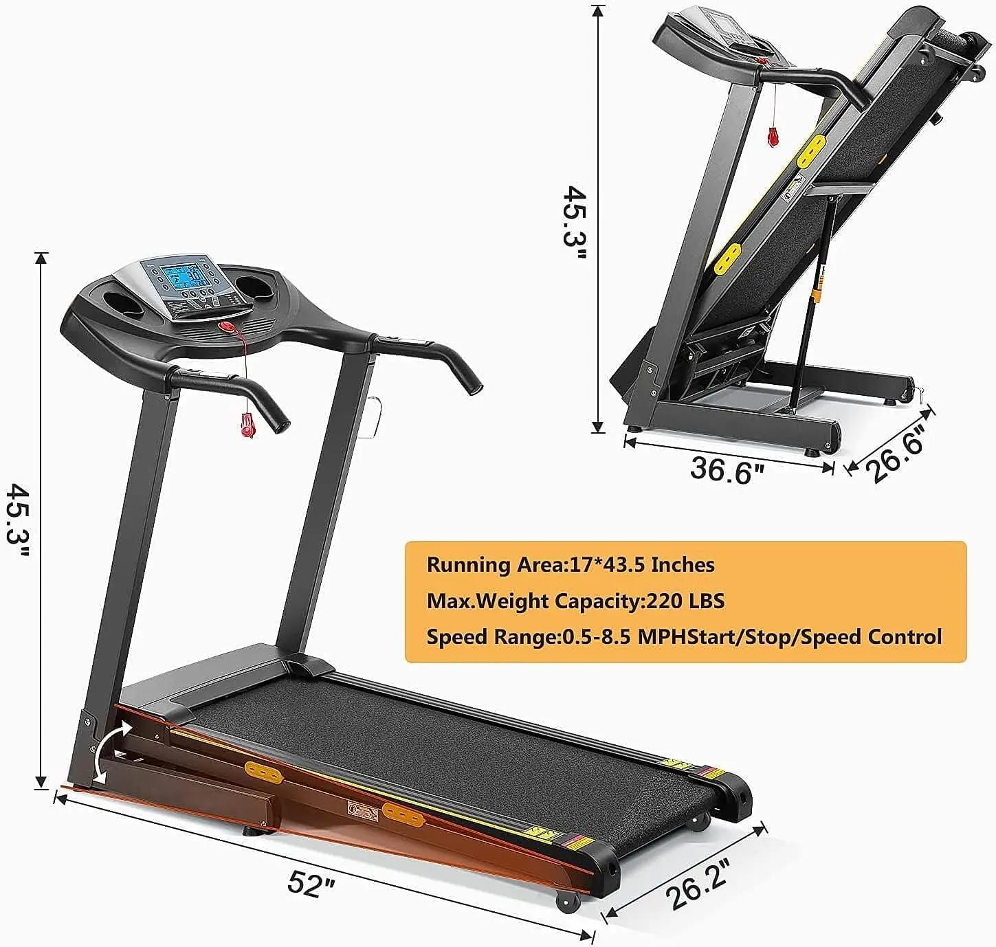 Tapis roulant électrique pliable avec inclinaison automatique, machine de course, 17 en effet, 2,5 H