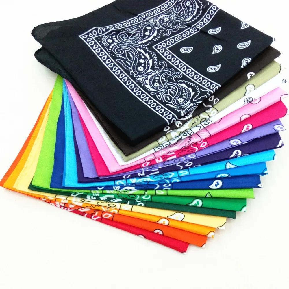 Mode Bandana foulard tête foulards carrés imprimer mouchoir femme homme bandeau de cheveux cou échar