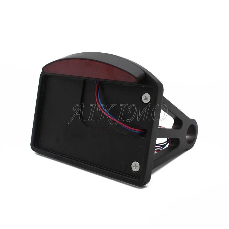 Plaque de planificateur de moto, feu arrière LED, montage latéral horizontal, support de support de