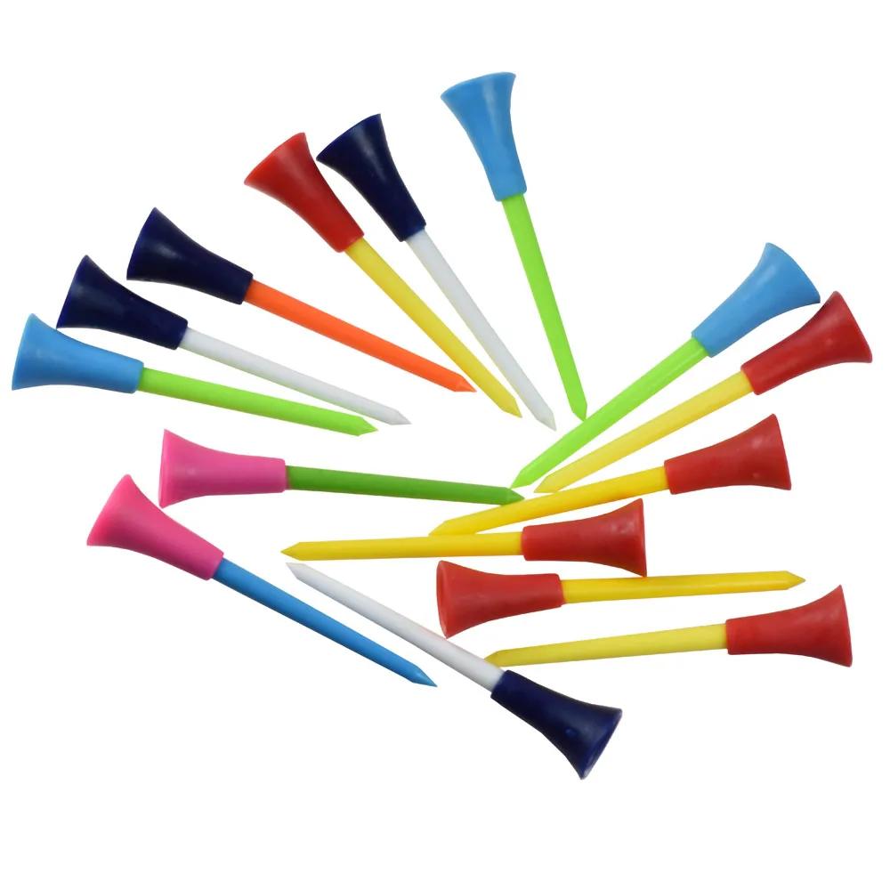 100 pièces Tees de Golf mélanger les couleurs 83mm en plastique Durable en caoutchouc coussin haut p