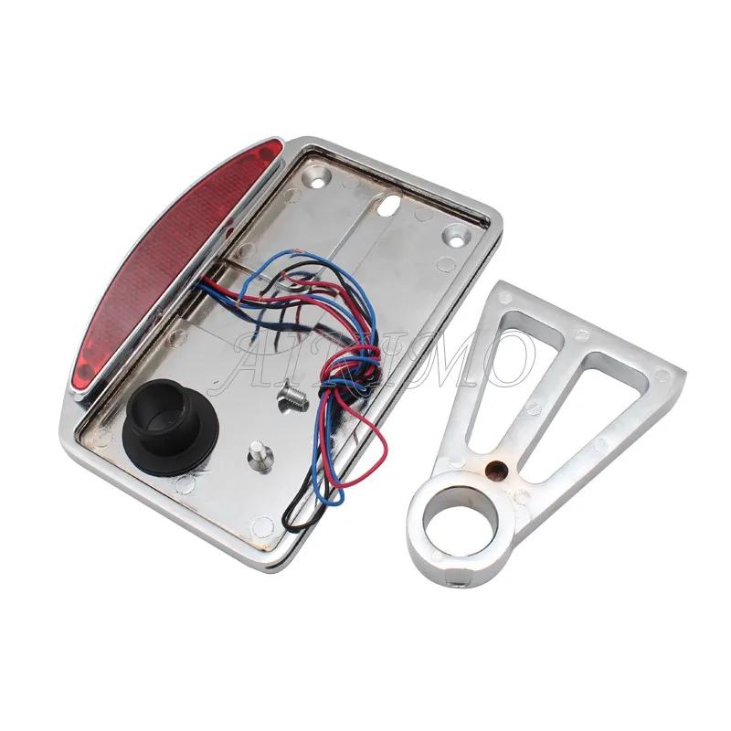 Plaque de planificateur de moto, feu arrière LED, montage latéral horizontal, support de support de