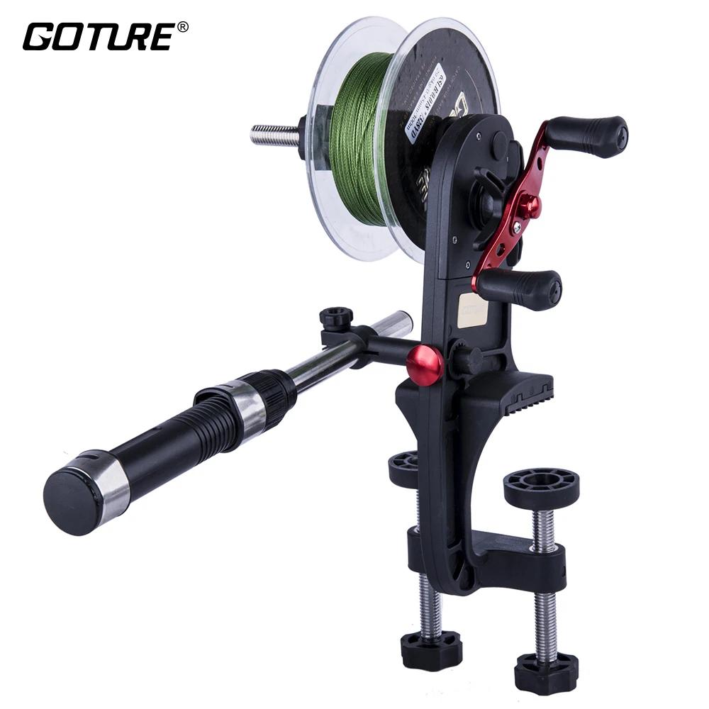 Goture – enrouleur de ligne de pêche à grande vitesse, Base fixe à deux points, système de bobine po