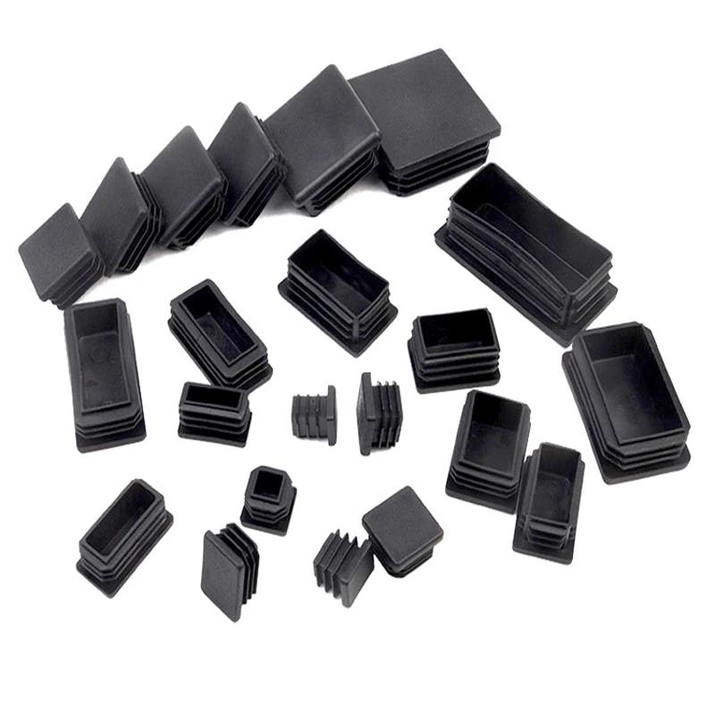 5/10 pièces carré en plastique noir obturateur embout Tube tuyau insérer bouchon bonde 10X20mm ~ 50X