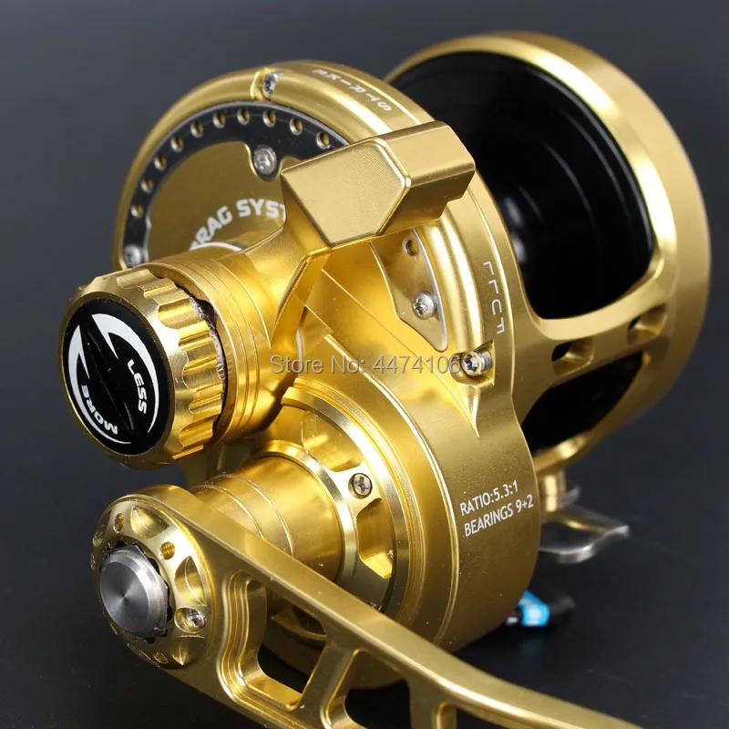 Madox-Moulinet de pêche à la traîne entièrement en métal, jigging pe7 #-500m, Max Drag 40kg, 10BB Li