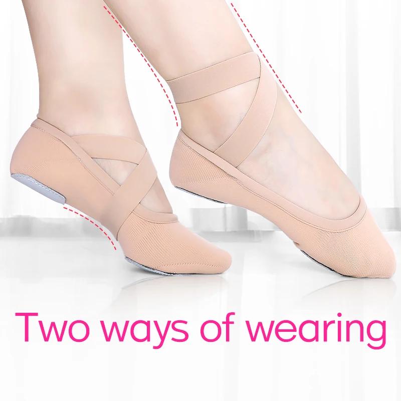 Femme chaussures de Ballet ballerines chaussures enfants pantoufles de danse filles élastique doux c