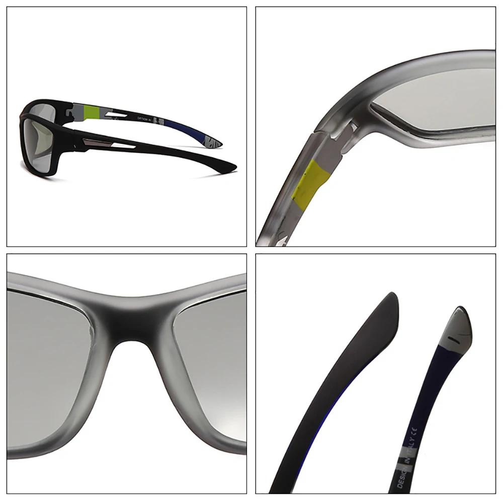 Lunettes de soleil photochromiques de cyclisme pour hommes et femmes, polarisées, à couleur changean
