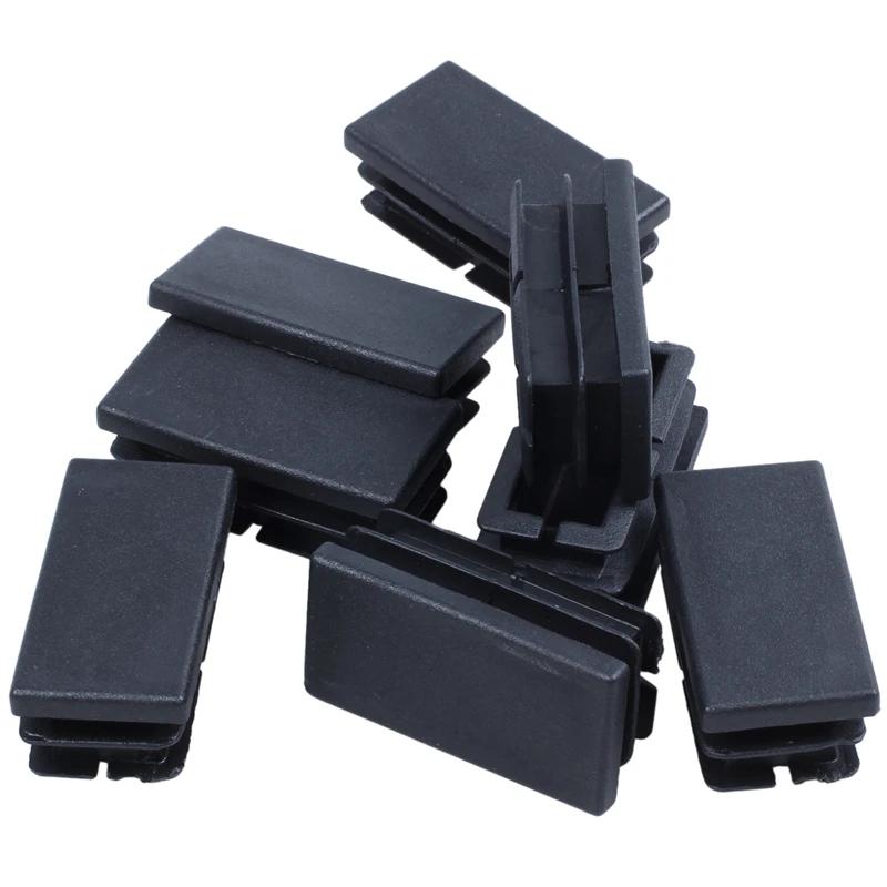 5/10 pièces carré en plastique noir obturateur embout Tube tuyau insérer bouchon bonde 10X20mm ~ 50X