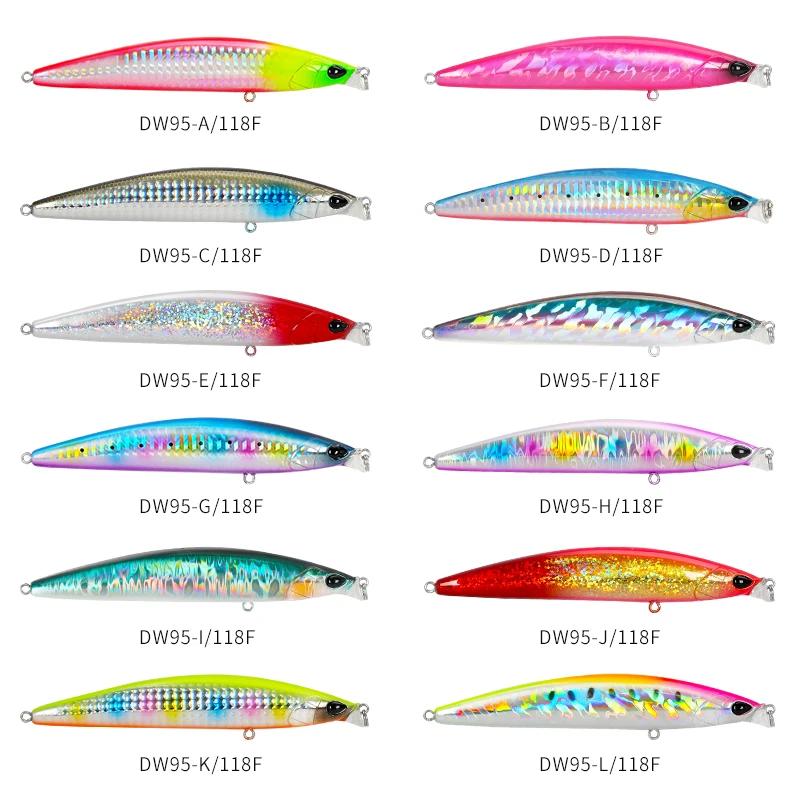 TSURINOYA 118mm 19g 0-30cm leurre de pêche flottant à plage peu profonde DW95 118F bar marin méné pê