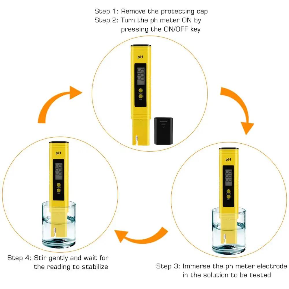 PH mètre 0.01 haute précision pour testeur de qualité de l'eau avec plage de mesure 0-14 adapté à la