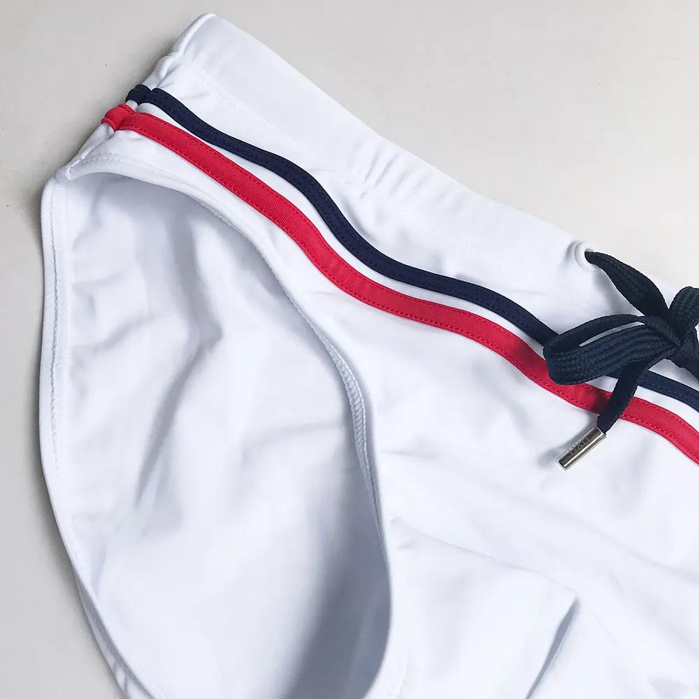 Marque homme slip de bain maillots de bain shorts troncs boxeurs rayures patchwork couleur taille ba