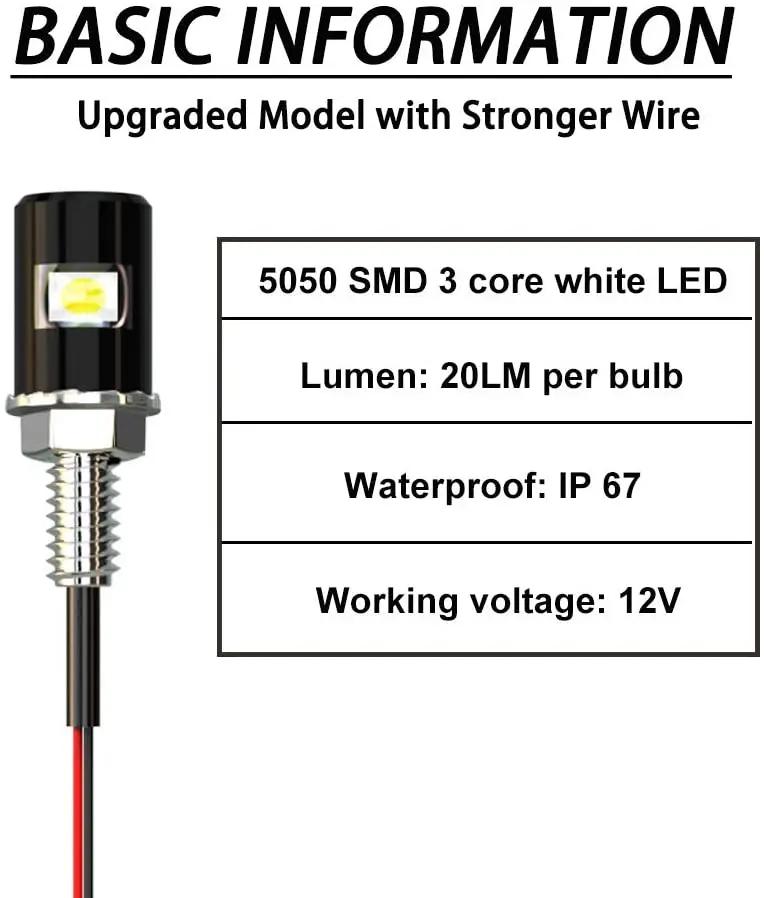 LED voiture moto plaque d'immatriculation lumières lampe Auto queue avant vis boulon ampoules lampes