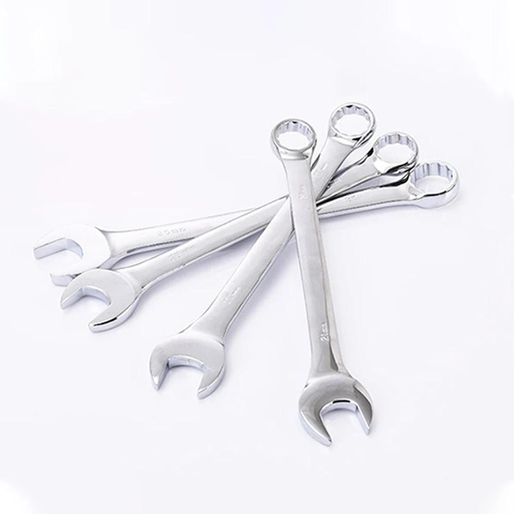 Clé à cliquet à extrémité ouverte en fleur de prunier à double usage, clés combinées 6MM-32MM, coupe