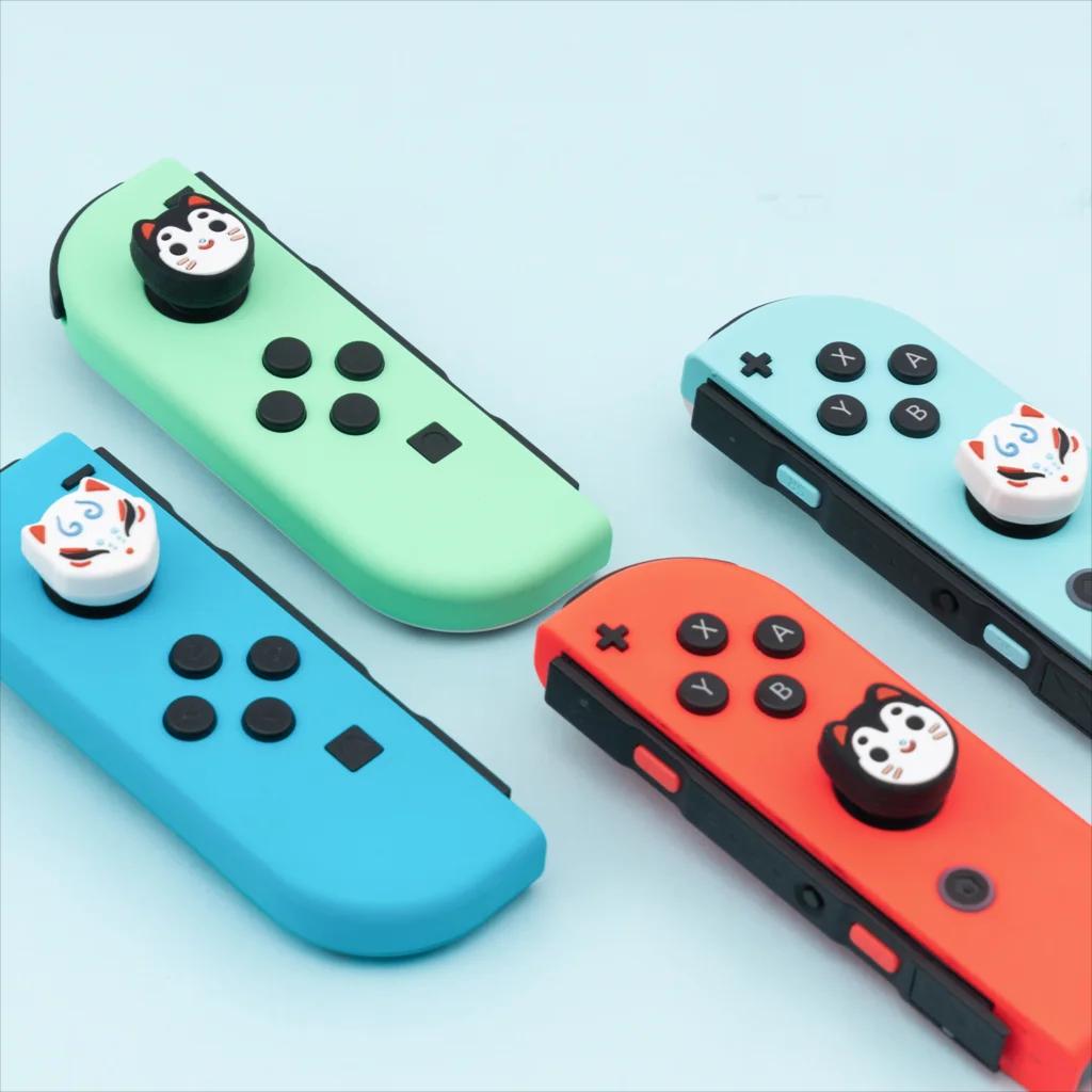 Capuchon de poignée de bâton de pouce grenouille renard chat, housse de protection pour Nintendo Swi