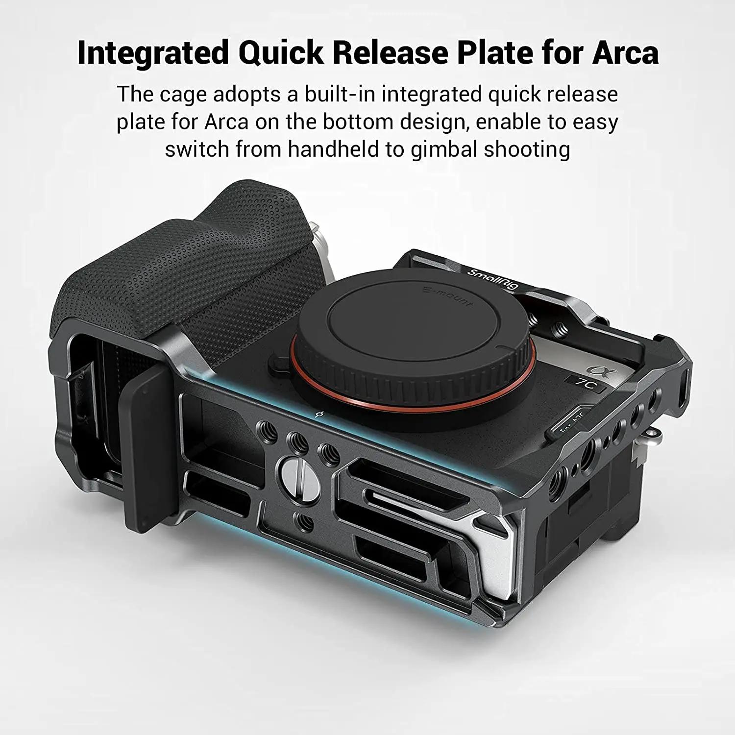 SmallRig Cage complète avec poignée latérale en Silicone pour Sony A7C avec trous de localisation po
