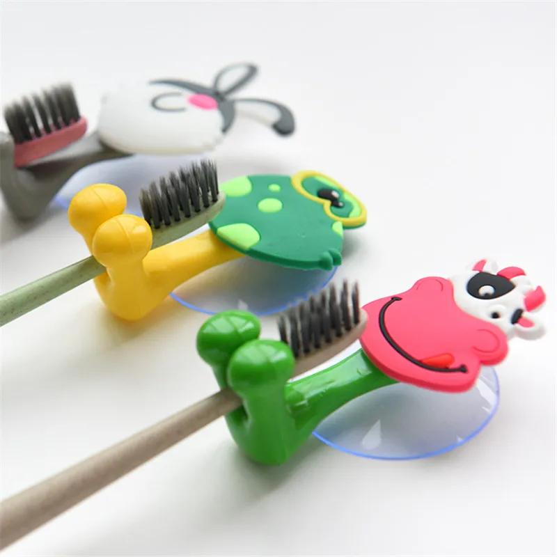 Porte-brosse à dents en forme d'animal de dessin animé, support de rangement mural antibactérien pou