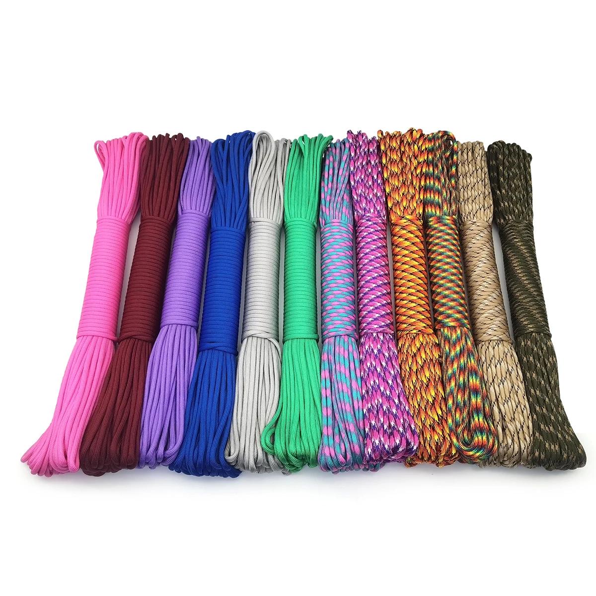 Paracorde à 9 noyaux de support, 4 tailles Dia.4mm, pour survie, Parachute, lanière, Camping, escala