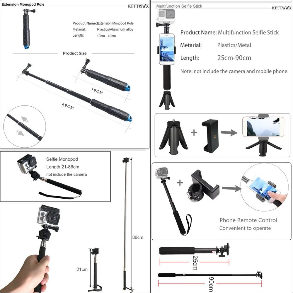 KFFTWWX-Kit d'accessoires pour GoPro Fore13, 12, 11, 10, 9, Noir, 8, 7, 6, Support de trépied pour S