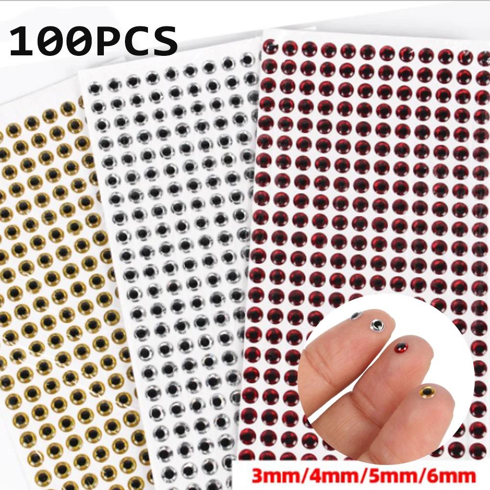 Lot de 100 leurres holographiques 3D pour la pêche à la mouche, 3/4/5/6mm, matériel pour attraper de
