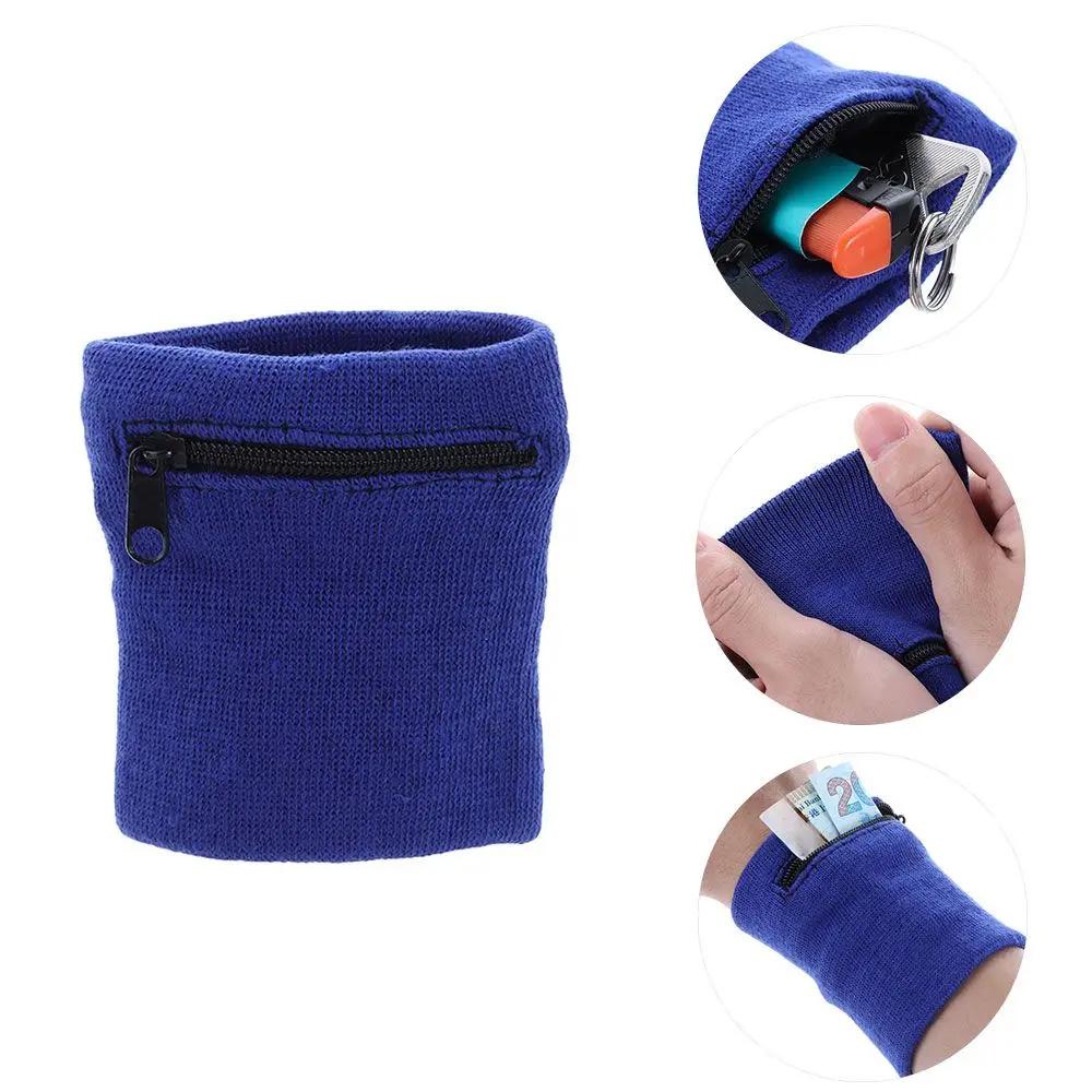 Sac à main de protection de poignet en coton coloré unisexe, sac à main avec poche à fermeture éclai