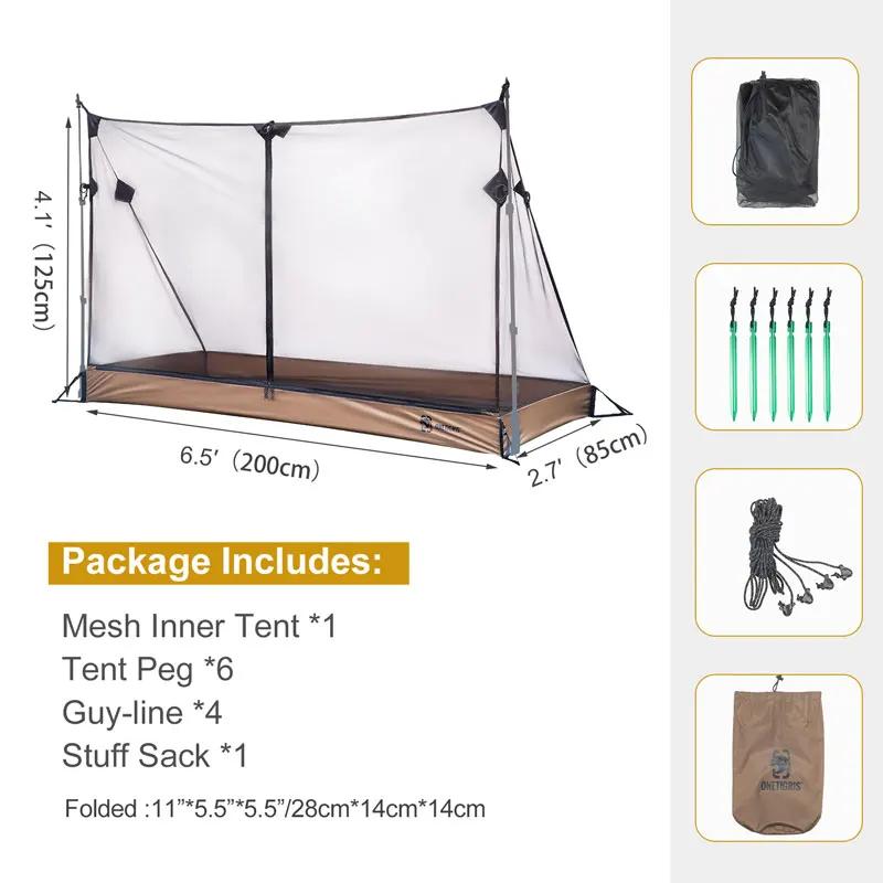 Tente intérieure extérieur OneTigris maille - Abri camping 1 personne étanche - Sol baignoire randonnée survie chasse