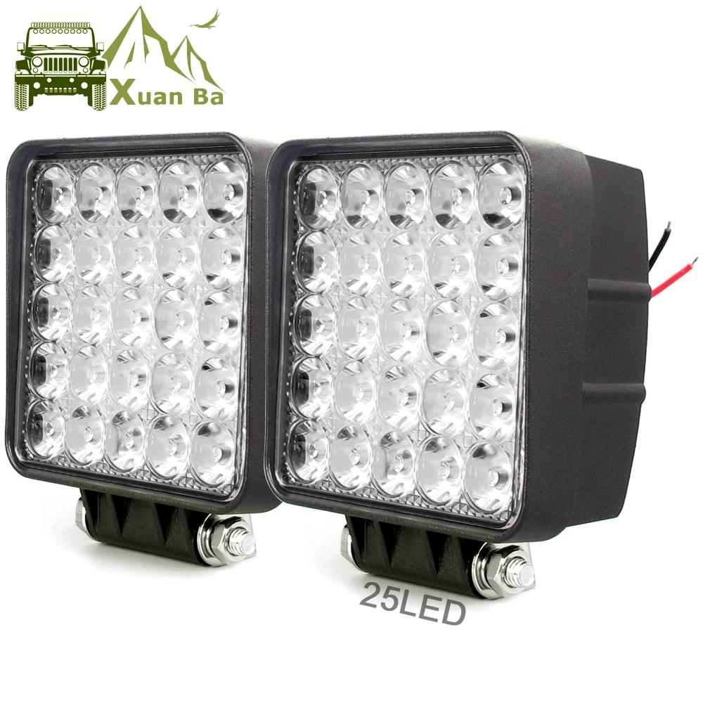 Barre lumineuse de travail Led carrée de 5 pouces, 12V 24V, pour voiture 4x4, moto tout-terrain, tra
