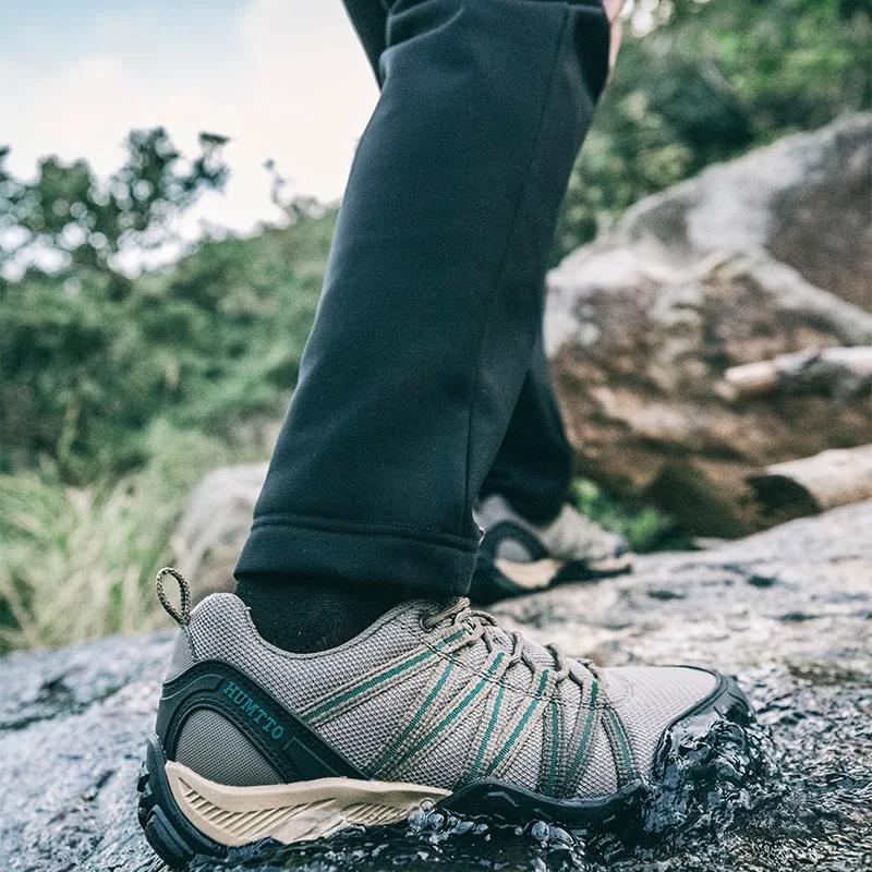 Chaussures randonnée homme Humtto cuir respirantes - Pour trekking, chasse et escalade été soldes