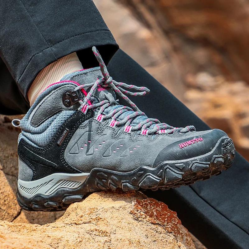 HUMTTO – chaussures de randonnée en cuir pour femmes, baskets imperméables pour Camping en plein air