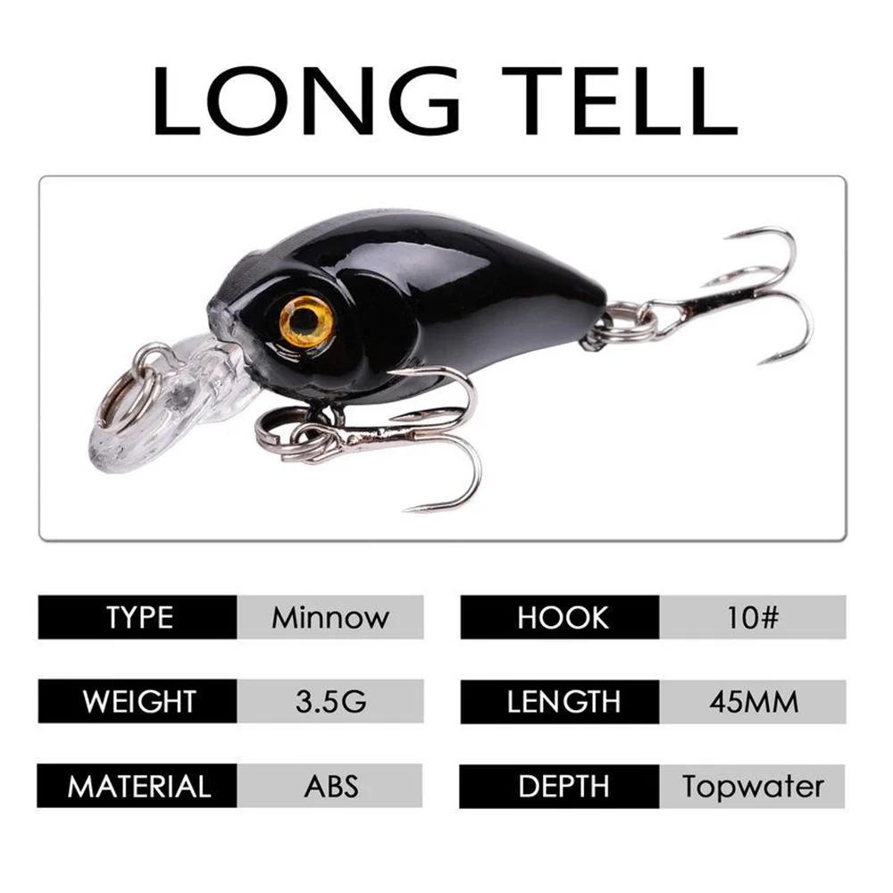 1 pièces 3.5g 4.5cm eau supérieure Mini manivelle bionique appât dur vairon Wobbler leurre de pêche