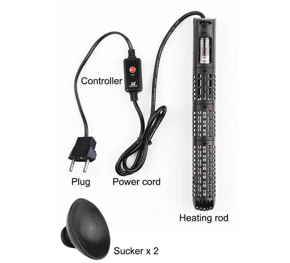 SUNSUN Aquarium Chauffage Submersible Aquarium Écran LCD Tige de Chauffage D'eau Réglable Numérique