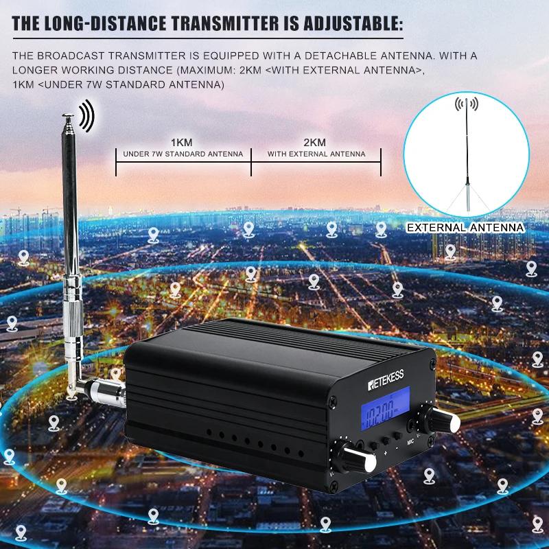 Retekess – émetteur de diffusion FM sans fil TR509, Station de Radio stéréo, amplificateur de Campus