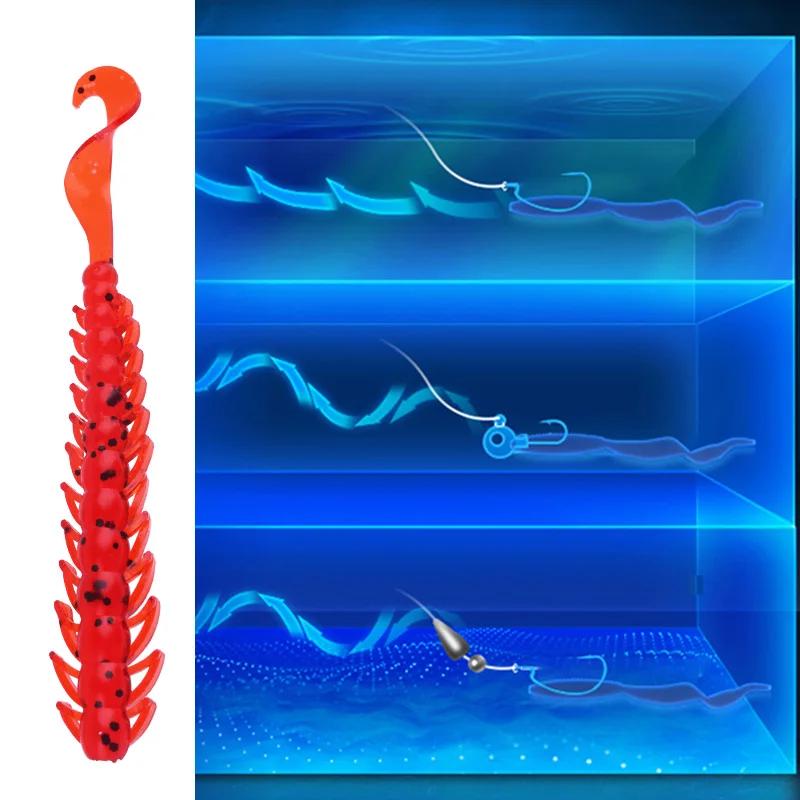 10 pièces crevette odeur ver leurre de pêche larve Silicone artificiel doux appâts 6.5 cm 5 cm bar b