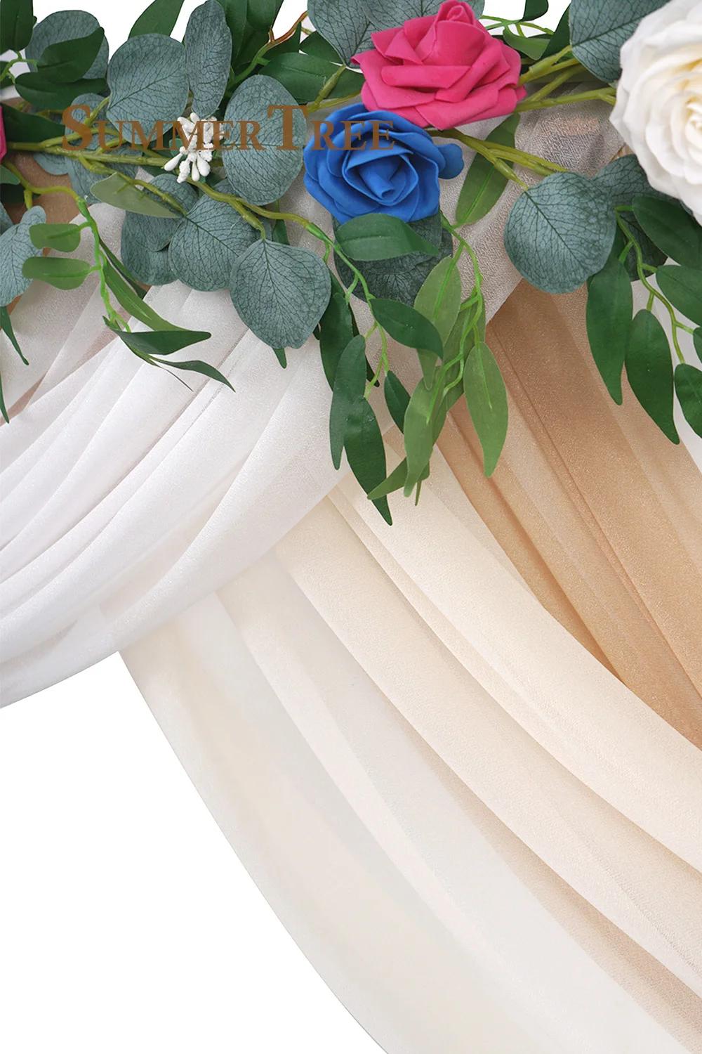 10 mètres arc de mariage drapé tissu pure mousseline de soie Tulle rideau drapé toile de fond fourni