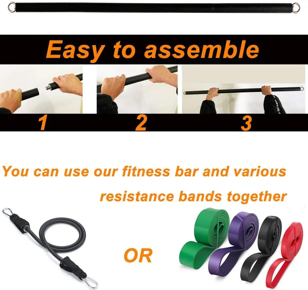 Barre d'entraînement s'adapte à toutes les bandes de résistance avec clip bandes de résistance porta