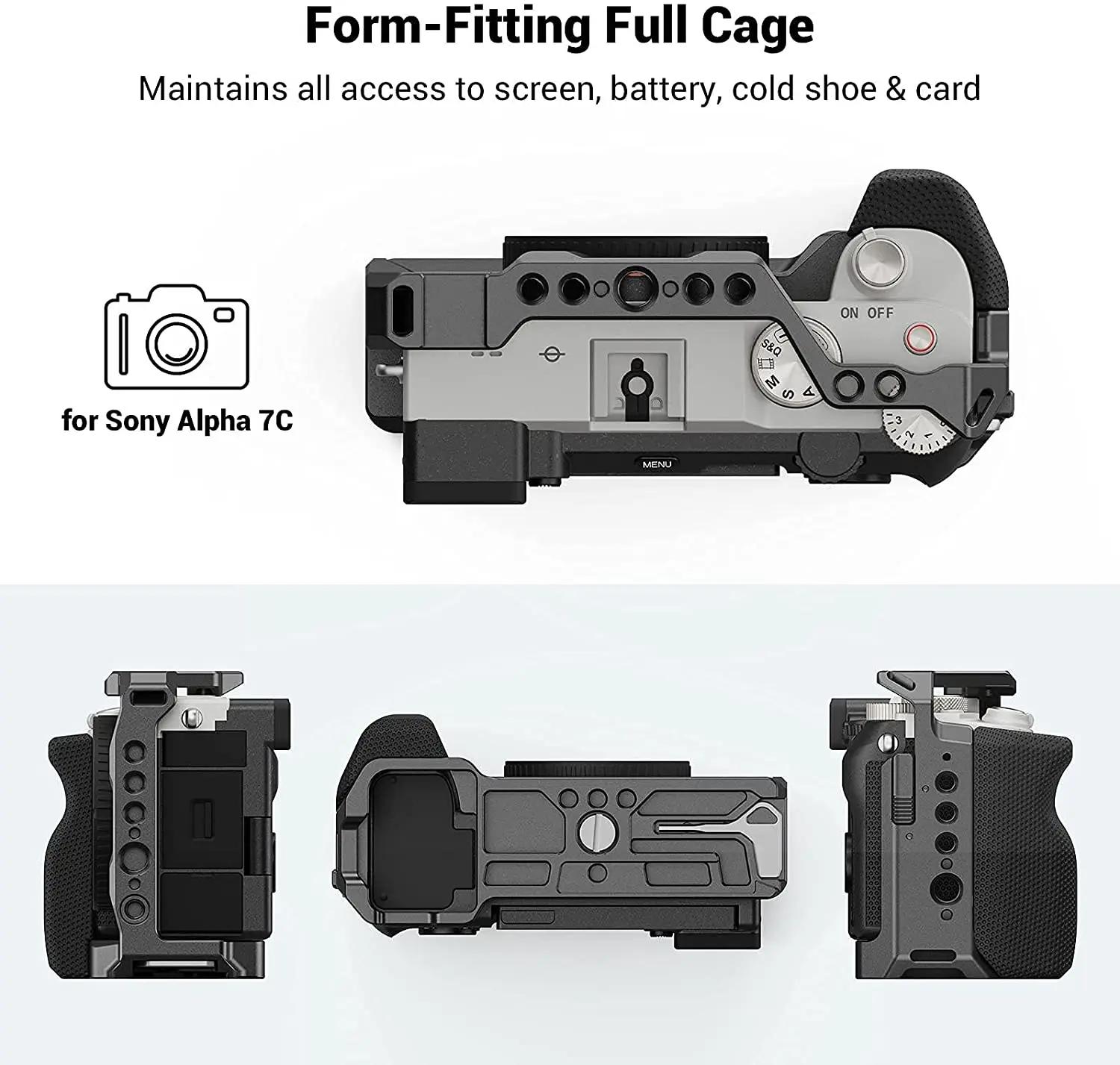 SmallRig Cage complète avec poignée latérale en Silicone pour Sony A7C avec trous de localisation po