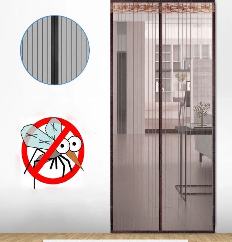 Rideau de porte magnétique Anti-moustique, filet de Protection contre les mouches, ressort magnétiqu