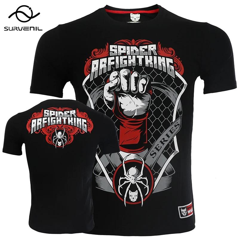 T-shirt de compression en coton pour homme, maillot MMA Rashguard, Tiger Dragon Muay Thai, Kick Boxi