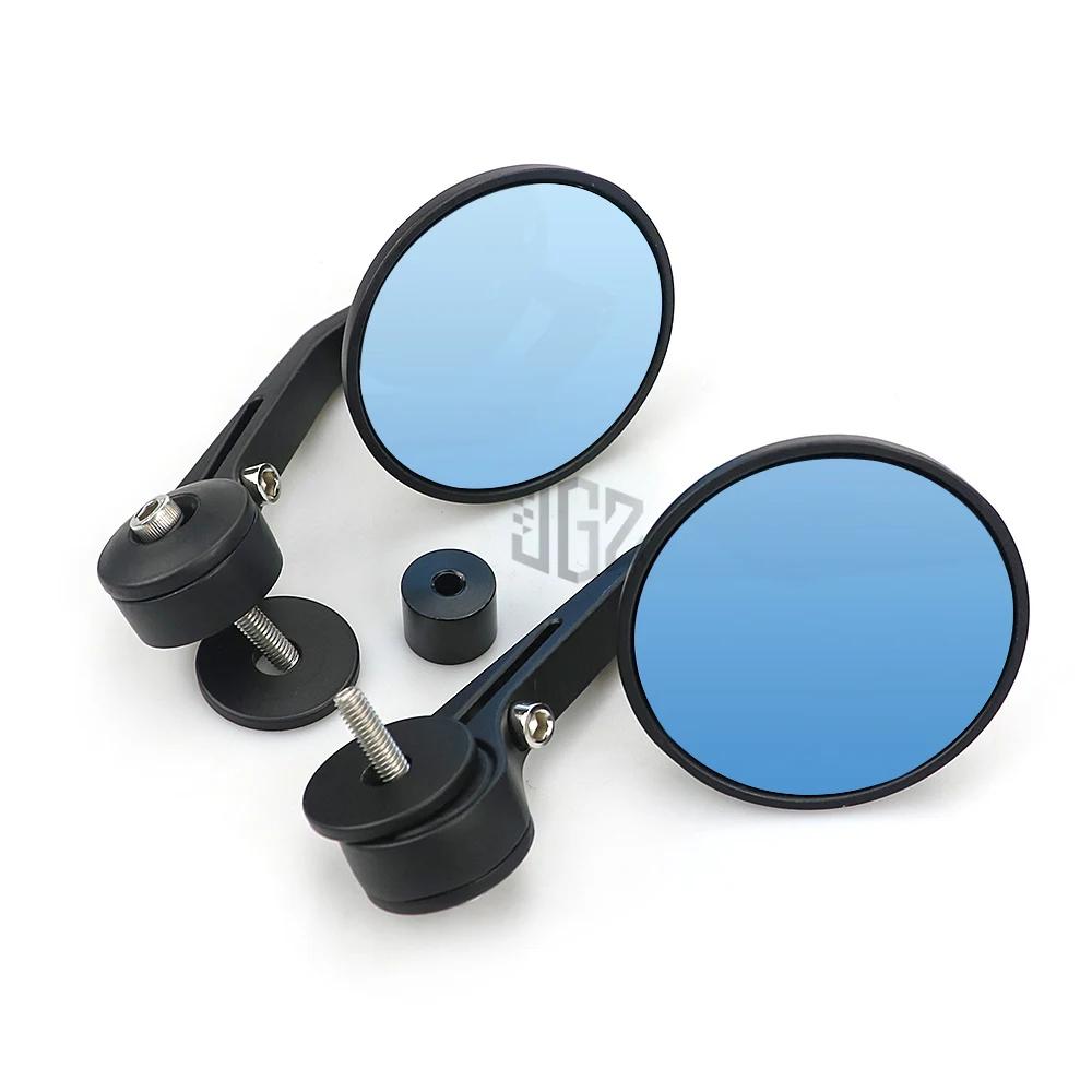 Rétroviseurs ronds d'extrémité de barre de guidon de moto, verre bleu pour Vespa GTS Sprint primera