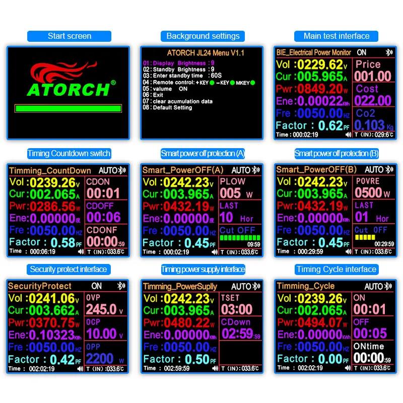 ATORCH-Prise de courant domestique, AC85 ~ 265V, Mesure d'électricité, Contrôle intelligent, Afficha