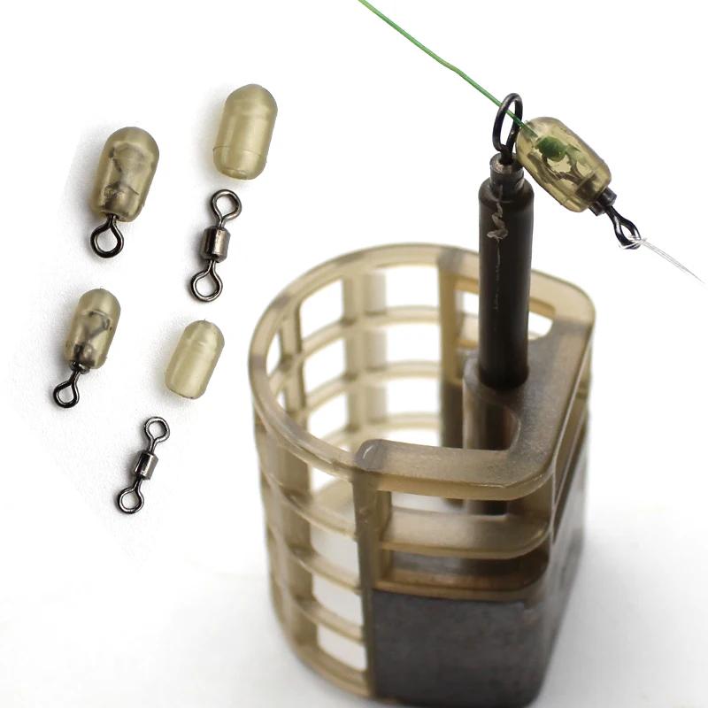 Accessoires de pêche à la carpe, 30 pièces, perles d'arrêt pivotantes, manches Anti-emmêlement, arrê