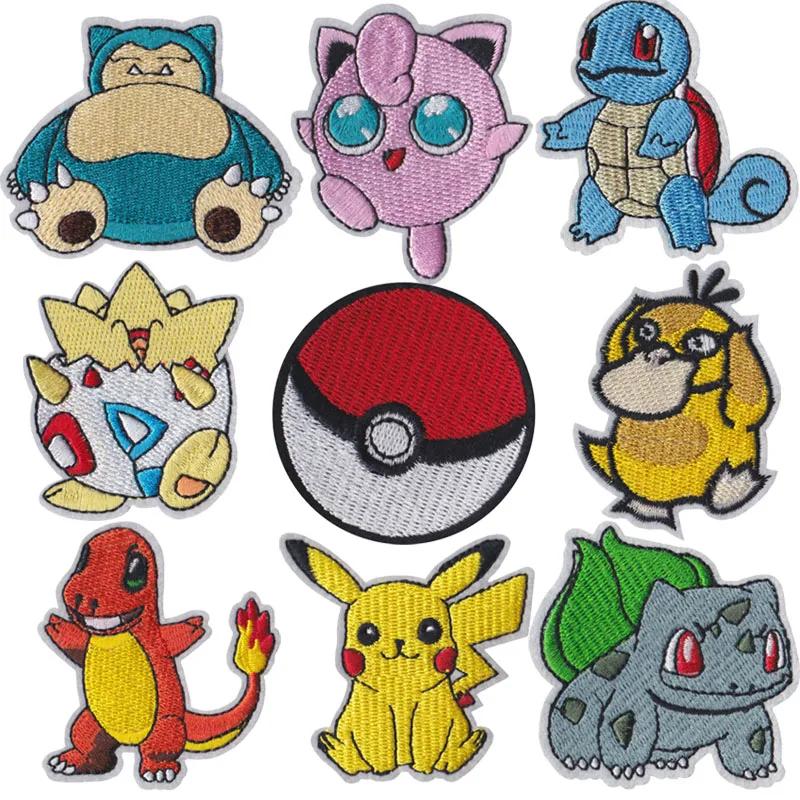 Patch en Tissu Dessin Animé Pokemon Pikachu à Coudre sur Broderie, Autocollants Appliquer sur Vêteme