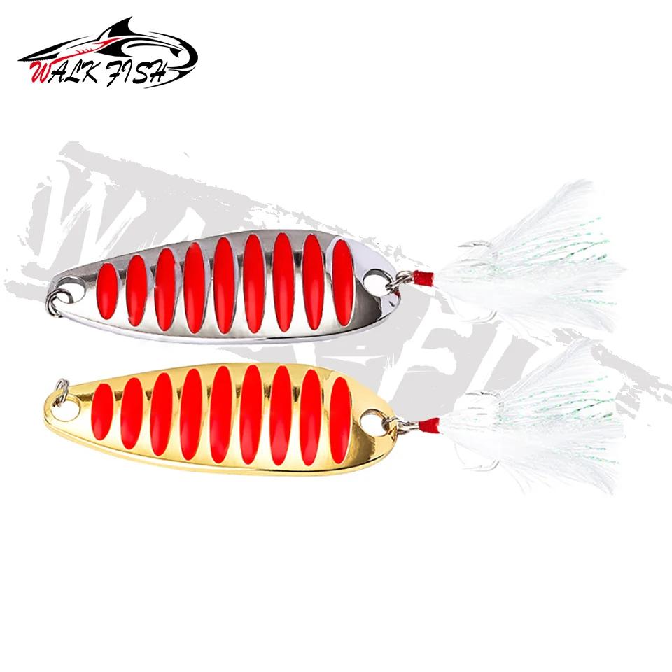 OBCK FISH-Leurre rigide en forme de cuillère, appât Élen métal, couleur or/argent, 5/7/10/15/20/30g
