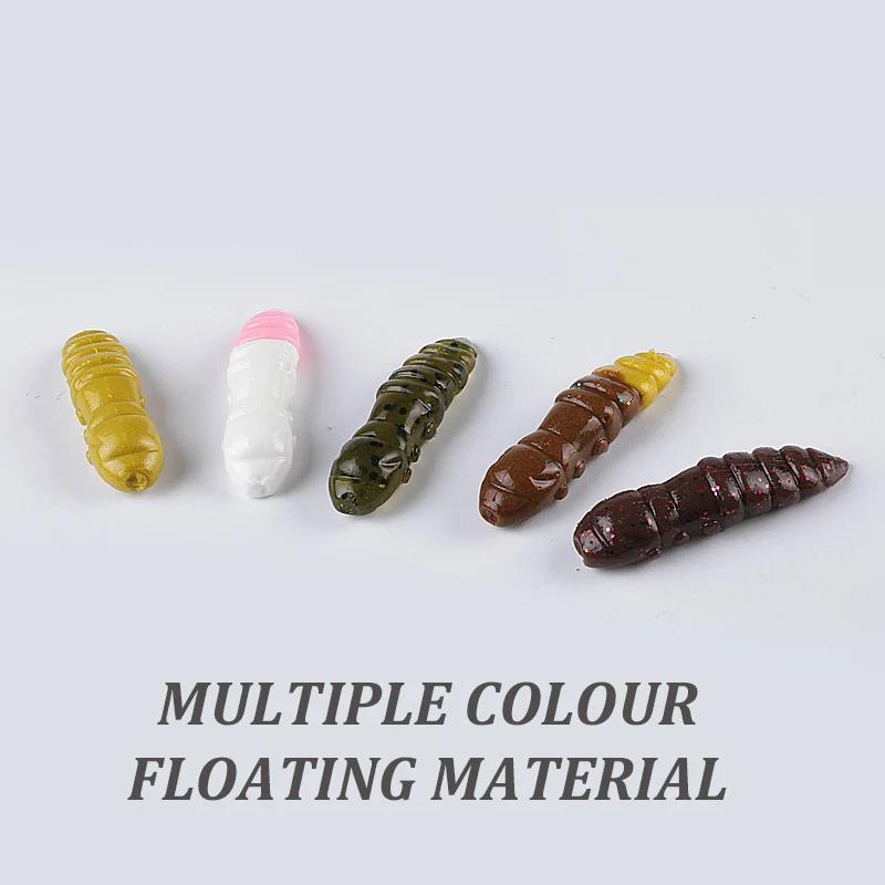 Supercontinent Pupa leurres souples leurres en plastique souple larve 38mm/18 pièces appâts flottant