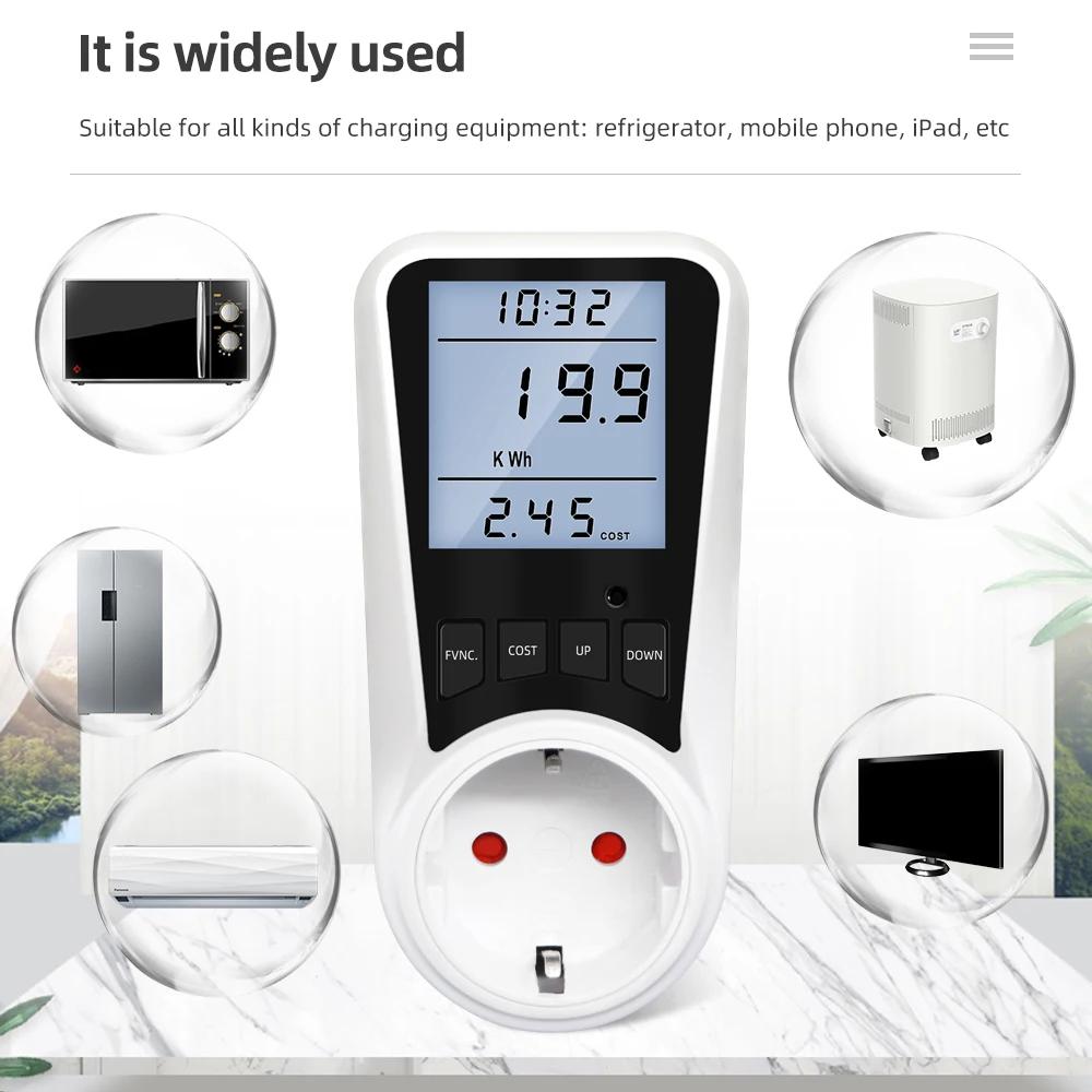 Wattmètre numérique 220V AC EU, compteur de puissance LCD, compteur de consommation électrique, pris