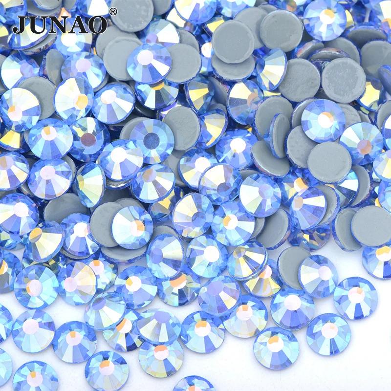 JUNAO Lot de strass thermocollants en verre SS6 SS8 SS10 SS16 SS20 SS30, strass transparents pour vê