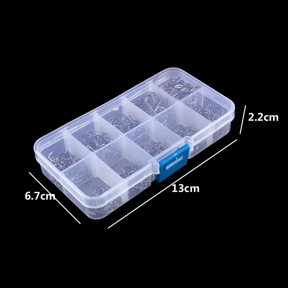 Hameçons de pêche 100-1000 pièces de boîte à hameçons ensemble eau salée eau douce acier à haute ten