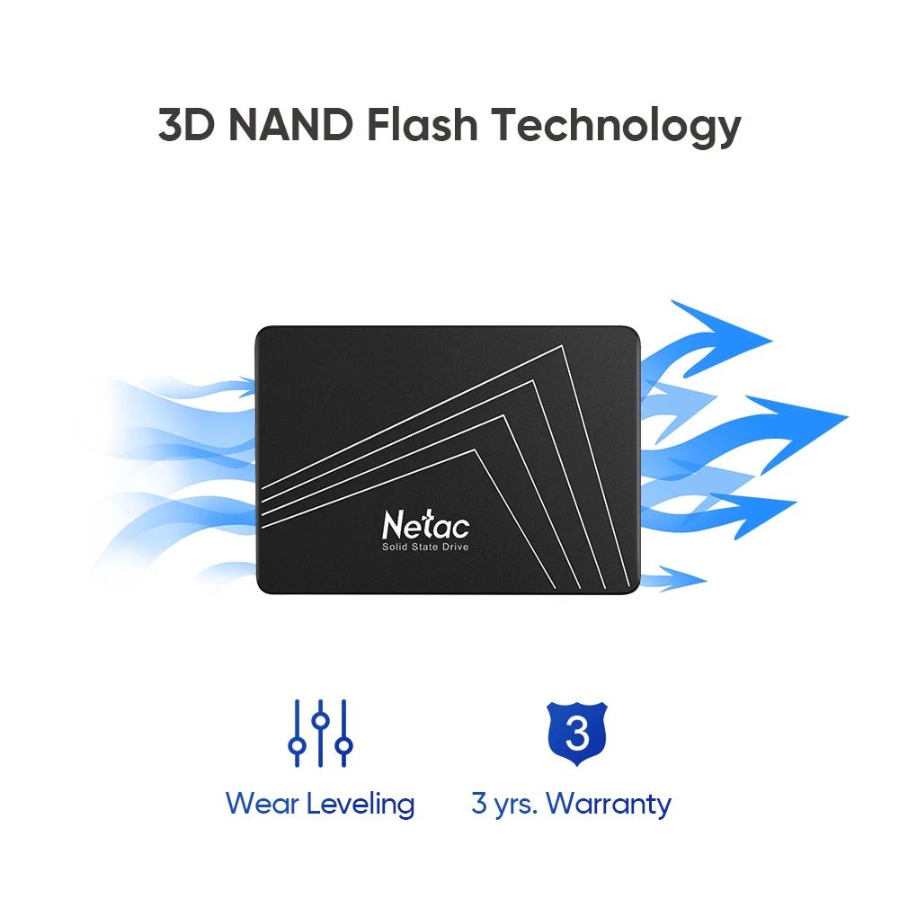 Netac SSD 4 to 2 to 1 to 2.5 pouces SATA3 128 go 256 go 512 go SSD disque dur HDD disque SSD interne